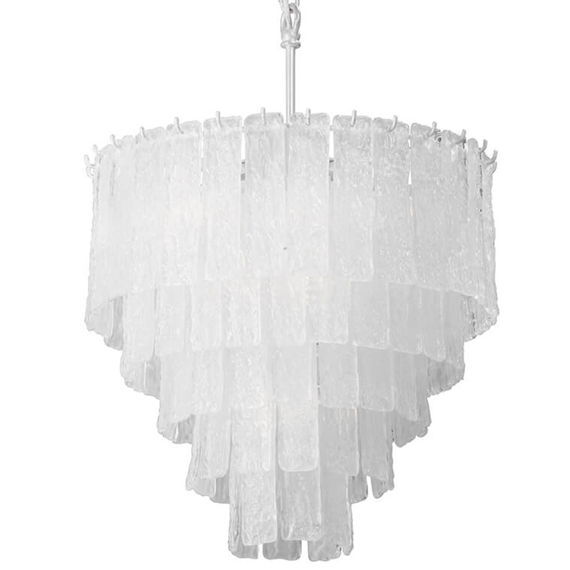 Люстра подвесная Textured Glass Chandelier Белое матовое стекло в Ульяновске | Loft Concept 