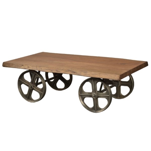 Стол на колесах Industrial Coffee Table on Wheels Акация в Ульяновске | Loft Concept 