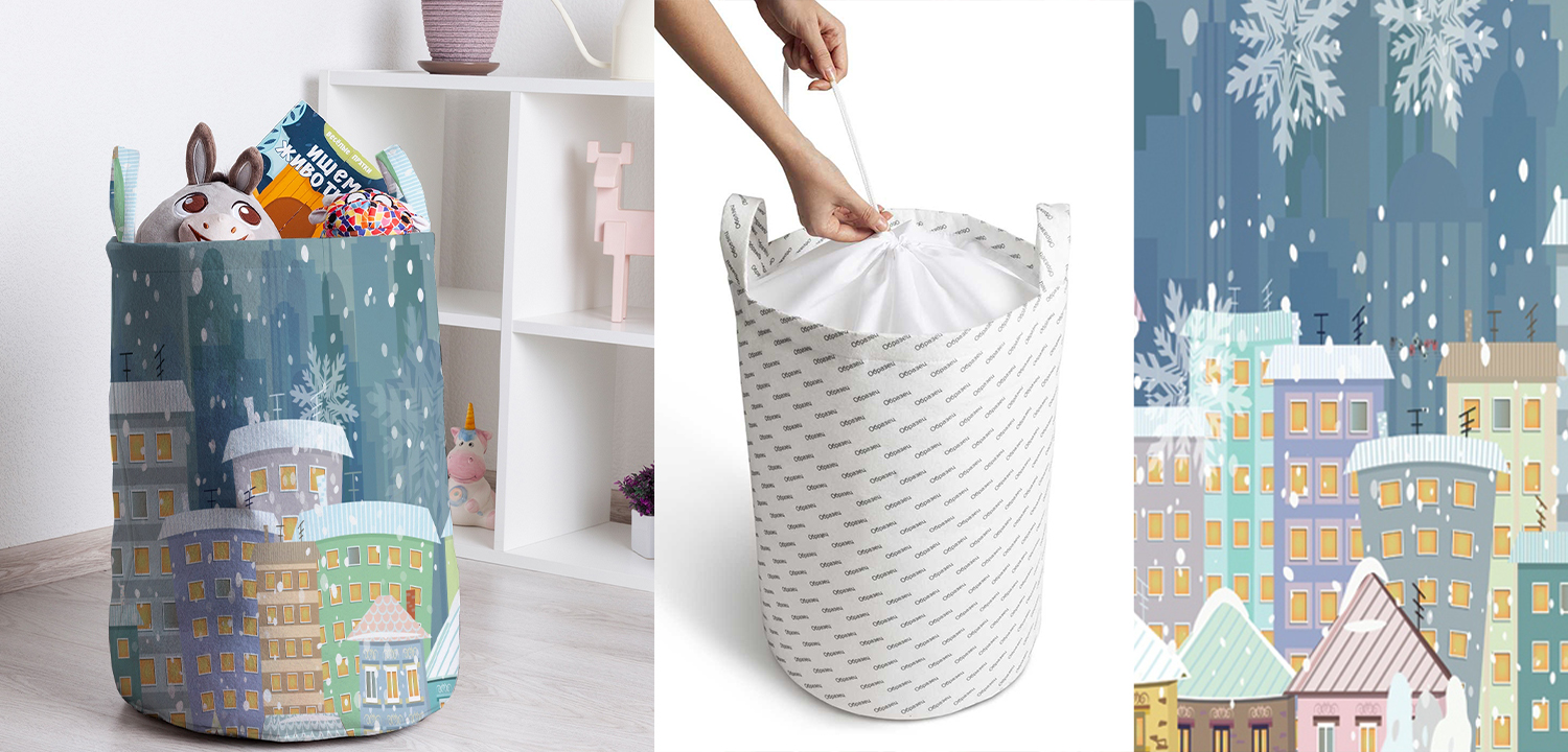 Корзина Snow Covered Roofs Basket - фото