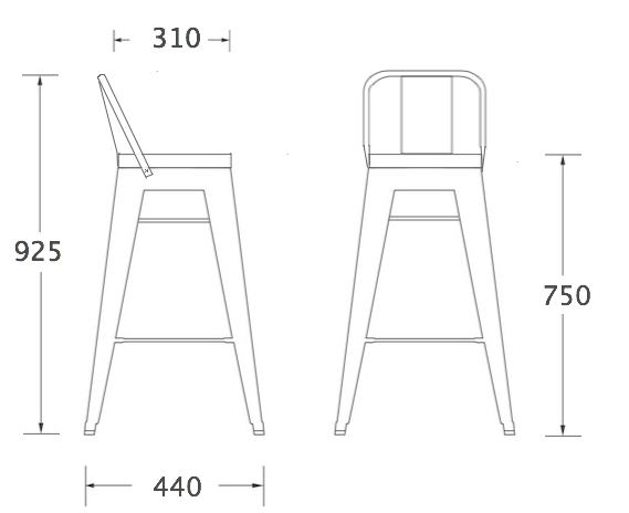 Барный стул Tolix Bar Stool 75 Backed в Ульяновске