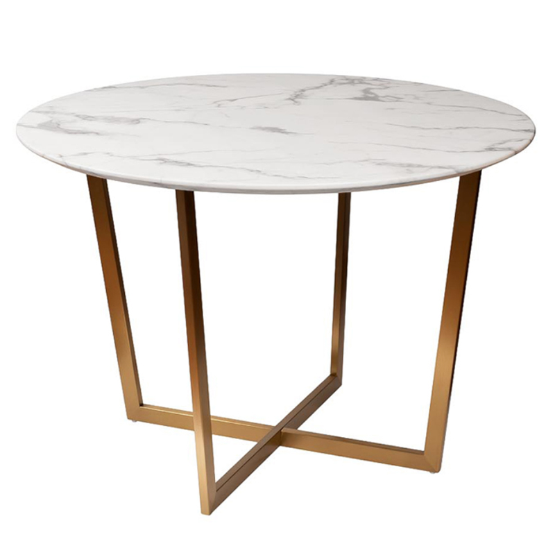 Обеденный стол Dining table Jacques round white Белый Золотой в Ульяновске | Loft Concept 