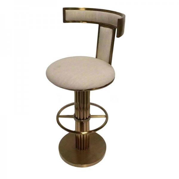 Барный стул Kelly Wearstler Marmont Bar Stool ivory ( слоновая кость ) Латунь в Ульяновске | Loft Concept 