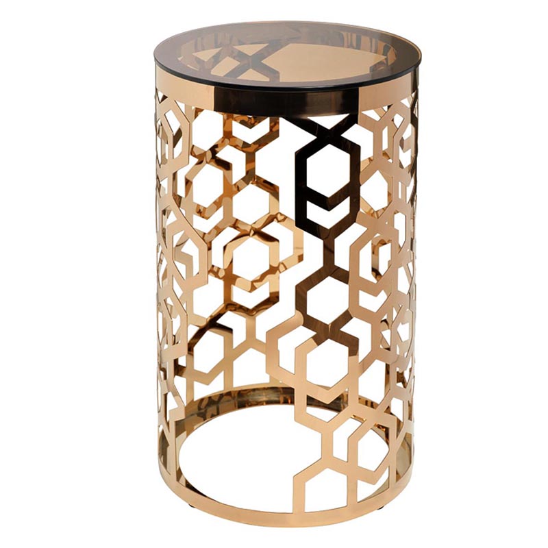 Подставка Yen Geometry pink gold cylinder 70 Глянцевое золото в Ульяновске | Loft Concept 