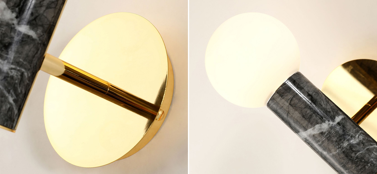 Бра с декором под черный мрамор Shaw Marble - фото