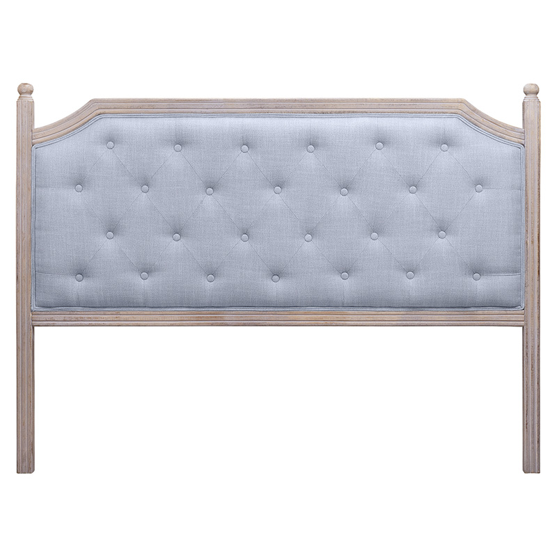 Изголовье кровати серое с мягкой обивкой из рогожки Emma Headboard Серый Коричневый в Ульяновске | Loft Concept 