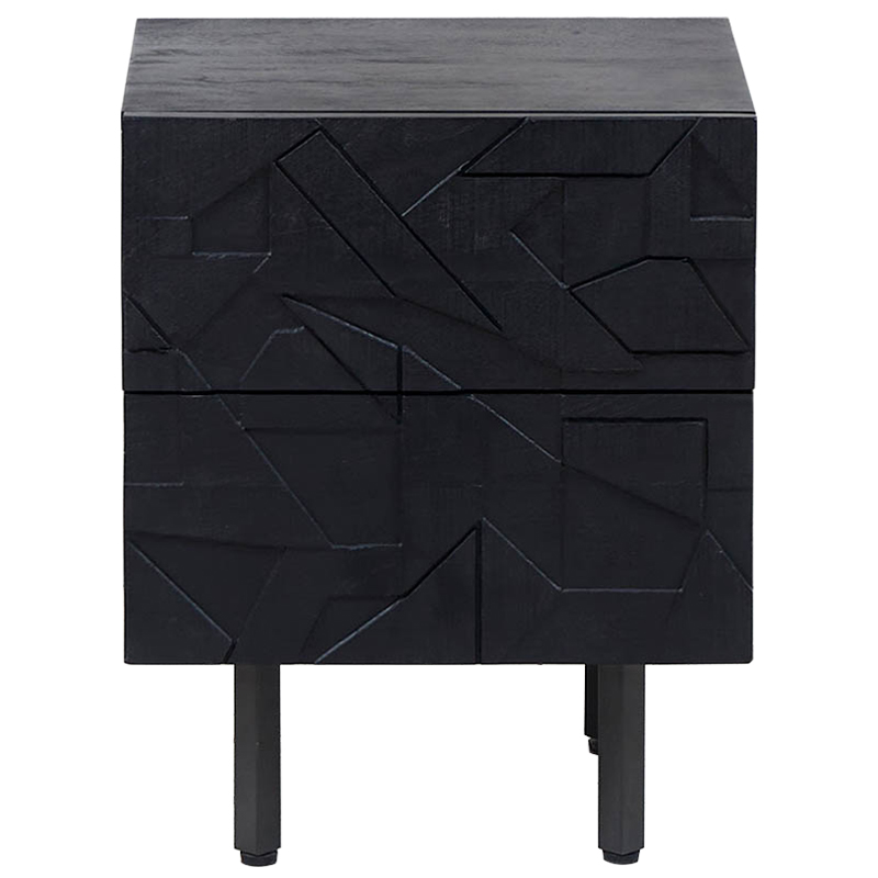 Тумба Polygonal Ornament Nightstand Черный в Ульяновске | Loft Concept 