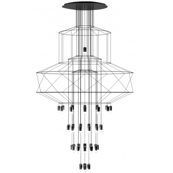 Люстра Wireflow Chandelier 0374 Suspension lamp Черный в Ульяновске | Loft Concept 