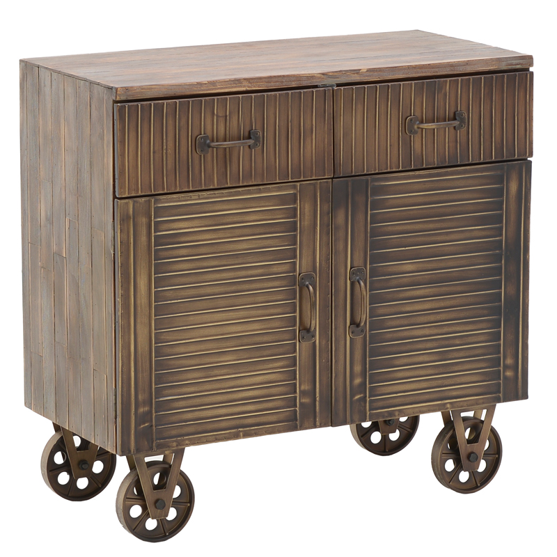 Комод в стиле Лофт на колёсах Mojens Loft Chest of Drawers Темная бронза Коричневый винтаж в Ульяновске | Loft Concept 