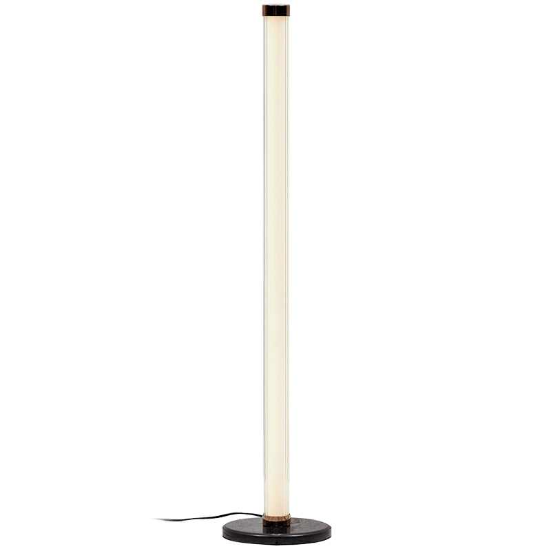 Дизайнерский торшер CANVAS GLASS TUBE FLOOR LAMP Медь Кремовый Черный Прозрачное Стекло в Ульяновске | Loft Concept 