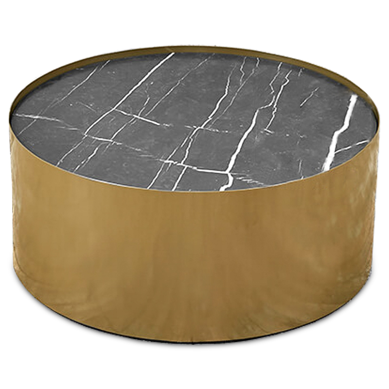 Кофейный стол Cappello Coffee Table Латунь Черный Мрамор Nero в Ульяновске | Loft Concept 