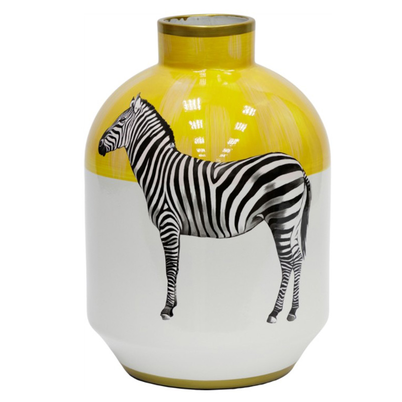 Ваза Zebra Vase white and yellow Белый Желтый Черный Золотой в Ульяновске | Loft Concept 