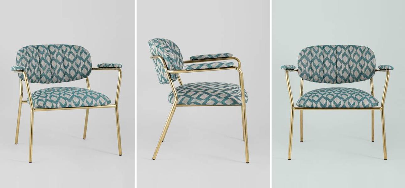 Полукресло Singer Chair Голубой Орнамент - фото