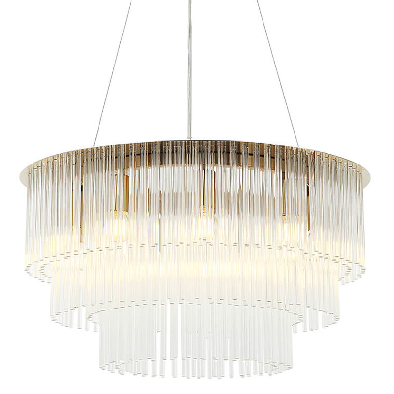 Люстра Harrison Chandelier gold 9 lamp Глянцевое золото Прозрачный в Ульяновске | Loft Concept 