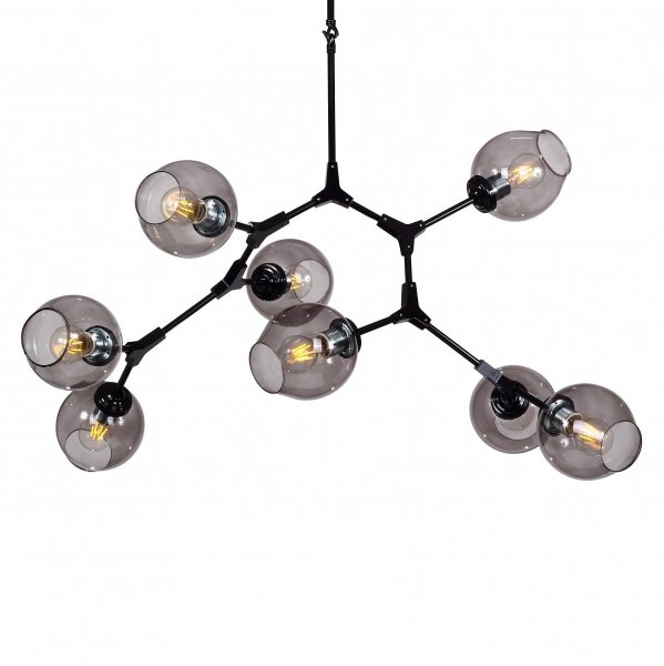 Люстра branching bubble Chandelier 8 Black Черный Серый в Ульяновске | Loft Concept 