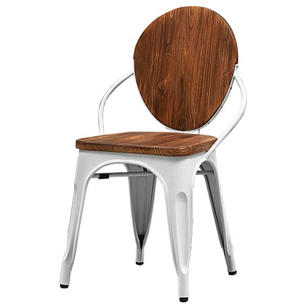 Стул Tolix chair Wooden White Дуб темный Белый в Ульяновске | Loft Concept 