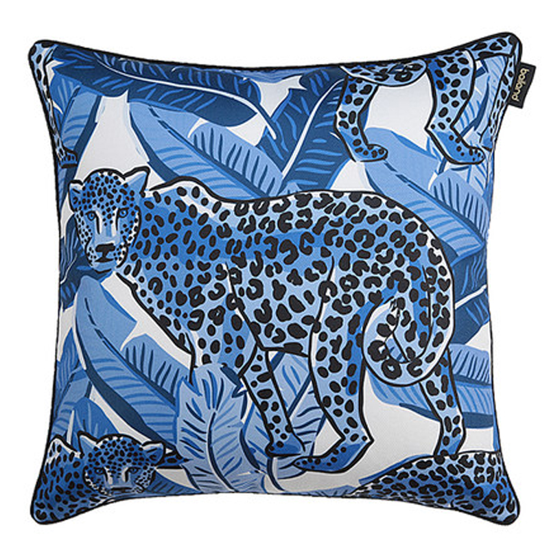 Подушка Pillow Indigo leopard Синий Белый в Ульяновске | Loft Concept 