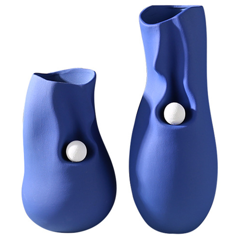 Ваза Molecule Collection Rhea Blue Vase Синий Белый в Ульяновске | Loft Concept 