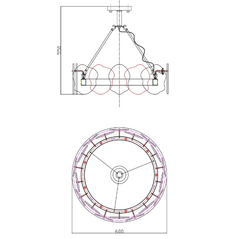 Люстра Мрамор Lucretia Marble Round Chandelier 60 см в Ульяновске