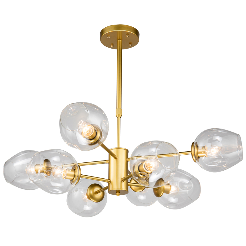 Люстра Branching Bubble Chandelier gold 8 Глянцевое золото Прозрачный в Ульяновске | Loft Concept 