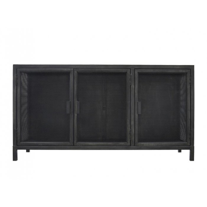 Буфет с 3-мя дверцами из металлической сетки Industrial Loft Dark Metal 3 Door Beto Cabinet Черный в Ульяновске | Loft Concept 