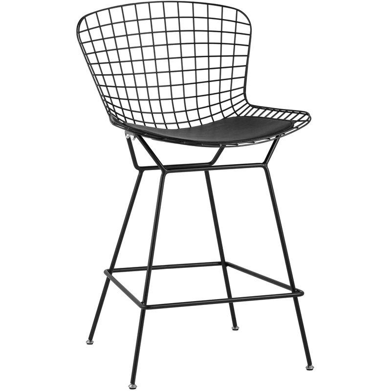 Полубарный стул Bertoia Barstool Черный Матовый Металл Черный в Ульяновске | Loft Concept 