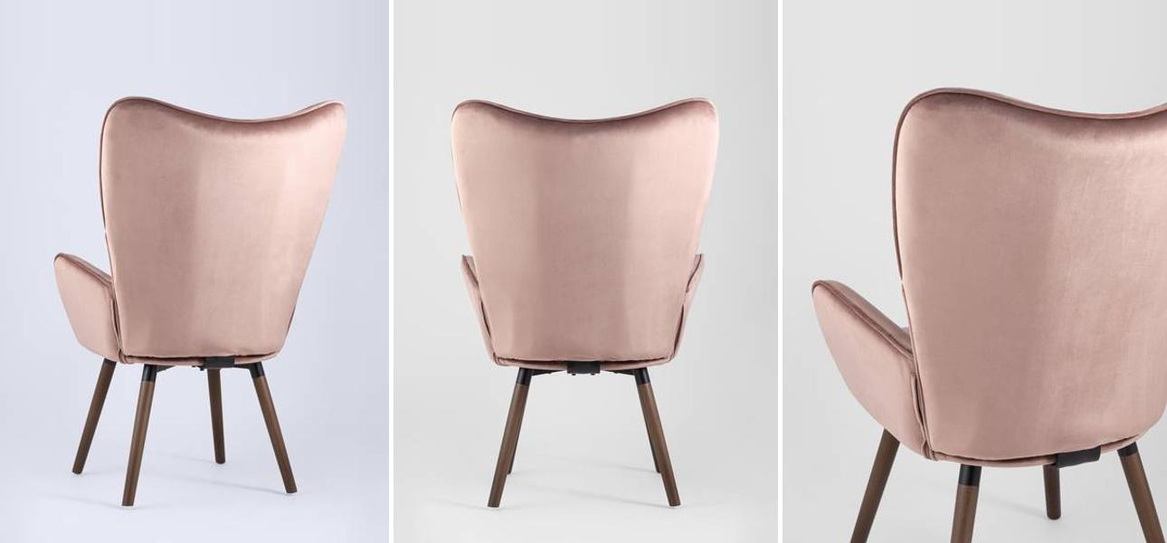 Кресло Ingrit пыльно-розовый велюр - фото №1