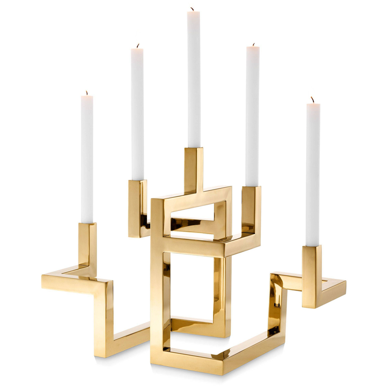 Подсвечник Eichholtz Candle Holder Skyline Латунь в Ульяновске | Loft Concept 