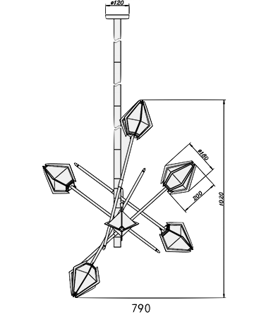 Люстра HARLOW Small Chandelier Gabriel Scott в Ульяновске