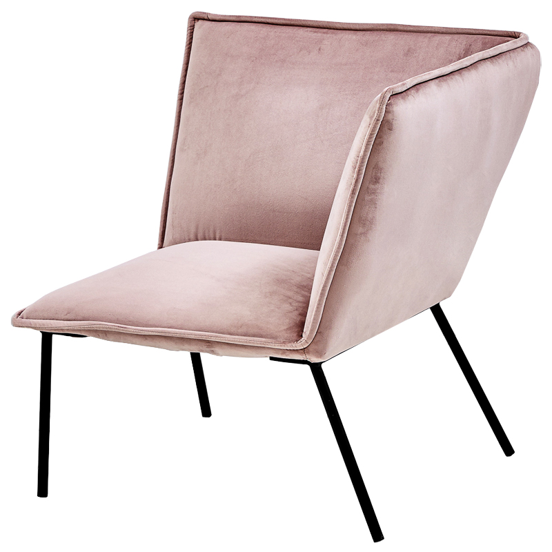 Кресло Corner Armchair pink Розовый пастельный Черный в Ульяновске | Loft Concept 