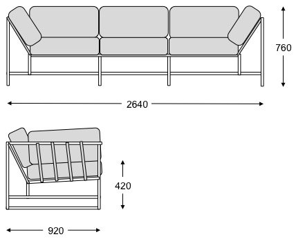 Диван Kenn X Miller sofa Indigo and copper denim в Ульяновске