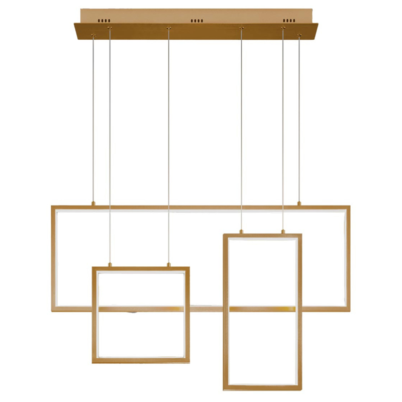 Люстра Rectangle Geometry Chandelier Gold 3 Золотой в Ульяновске | Loft Concept 