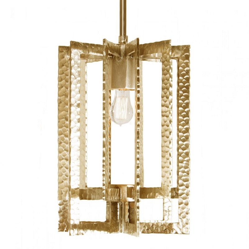 Подвесной Светильник Textured Cage Pendant Lamp gold Латунь в Ульяновске | Loft Concept 