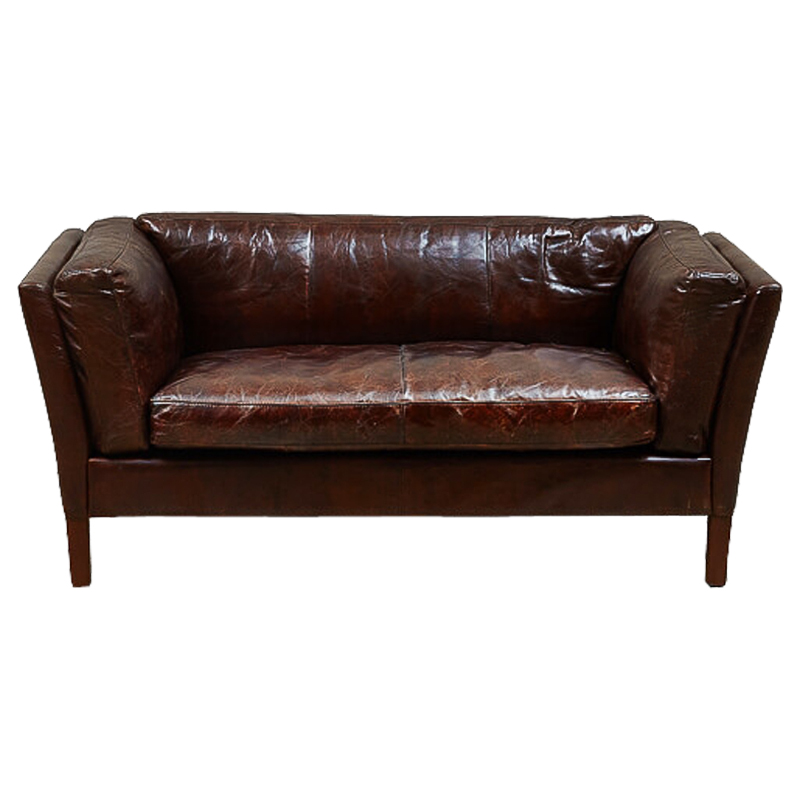 Диван RH SORENSEN Sofa Brown leather double Коричневый в Ульяновске | Loft Concept 