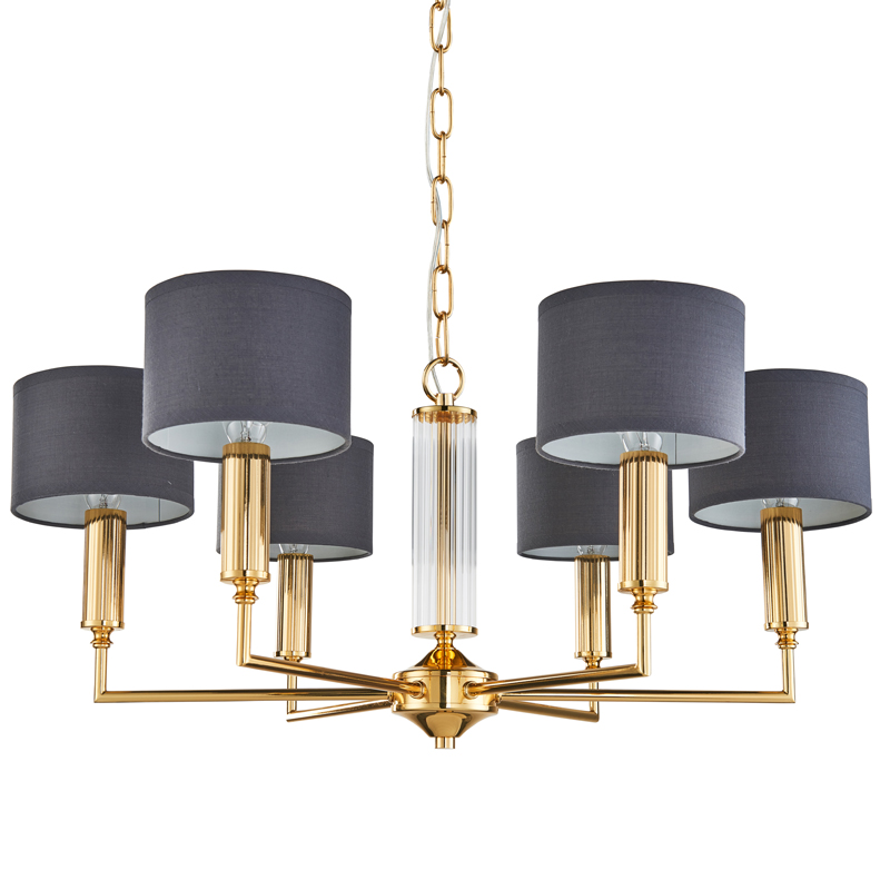 Люстра Laurent Chandelier grey 66 Глянцевое золото Серый Прозрачный в Ульяновске | Loft Concept 