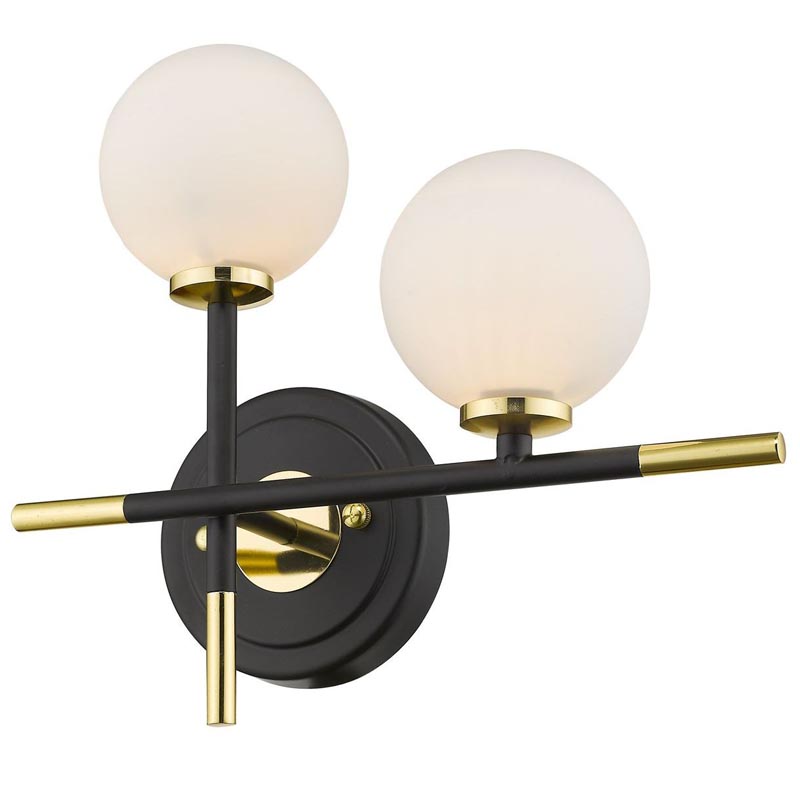 Бра Galant Sconce gold right Золотой Черный Белое матовое стекло в Ульяновске | Loft Concept 