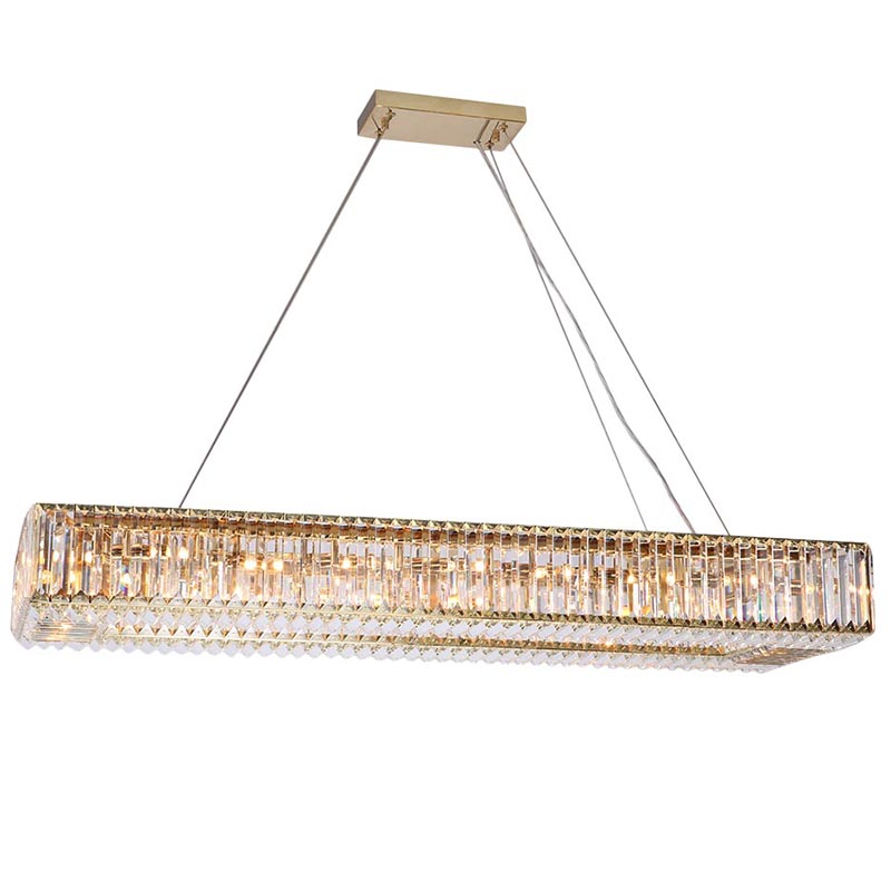 Люстра Darleen Crystal Gold Rectangular Chandelier Золотой Прозрачный (Transparent) в Ульяновске | Loft Concept 