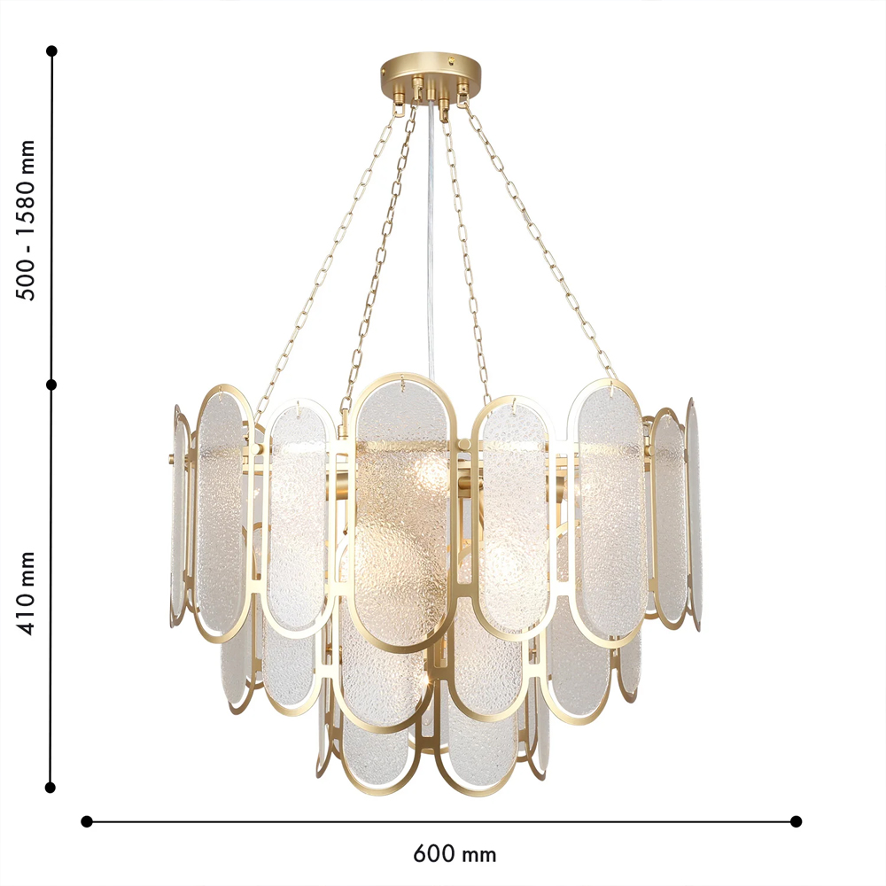 Люстра с многослойным эффектом из овальных элементов из непрозрачного стекла Conformation в Ульяновске