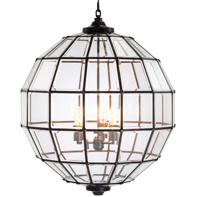 Люстра Lantern Luna Bronze L Темная бронза Прозрачный (Transparent) в Ульяновске | Loft Concept 