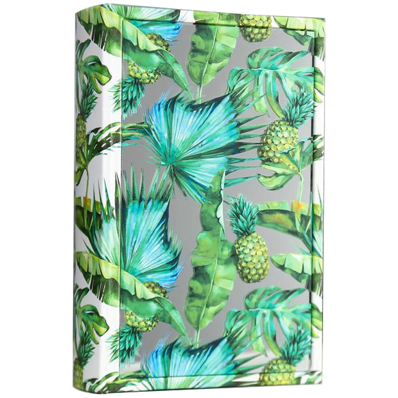 Шкатулка-книга Pineapples and Leaves Mirror Book Box Зеленый Белый Зеркало в Ульяновске | Loft Concept 