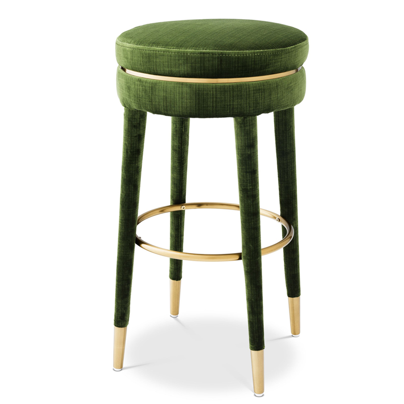 Барный стул Eichholtz Bar Stool Parisian green Зеленый Латунь в Ульяновске | Loft Concept 