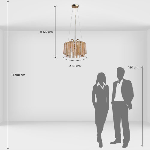 Люстра с подвесными рифлеными стеклянными трубками Nembus в Ульяновске