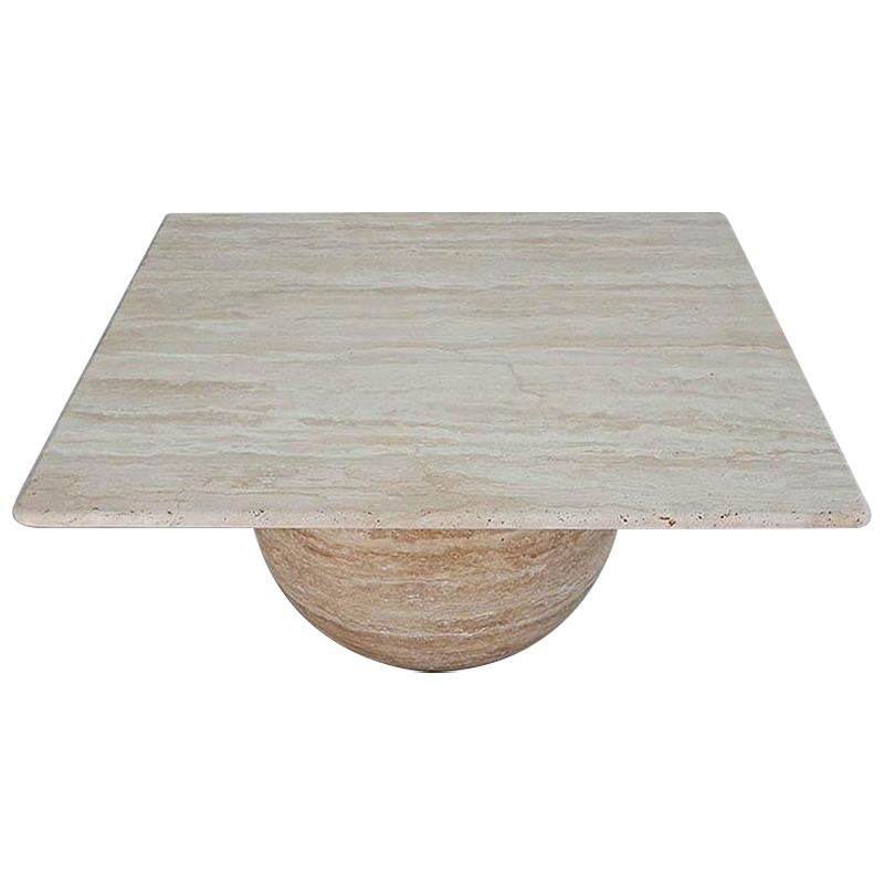 Кофейный стол Edna Travertine Coffee Table Коричневый Бежевый в Ульяновске | Loft Concept 