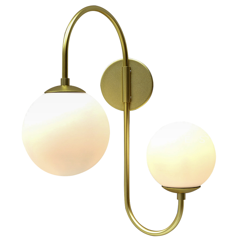 Бра Gooseneck Pelle Gold Wall Lamp Золотой Белый в Ульяновске | Loft Concept 