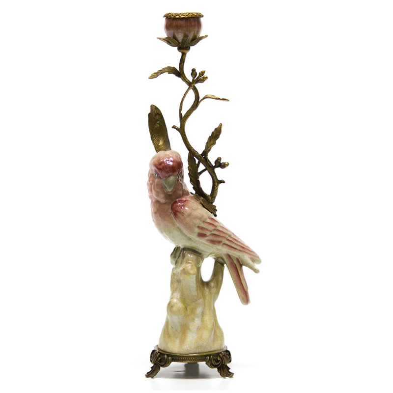 Подсвечник Pink Parrot Candlestick L or R Бронза Розовый (Rose) в Ульяновске | Loft Concept 