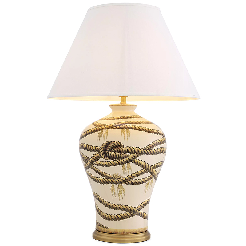 Настольная лампа Eichholtz Table Lamp Hernando Латунь Бежевый ivory ( слоновая кость ) в Ульяновске | Loft Concept 