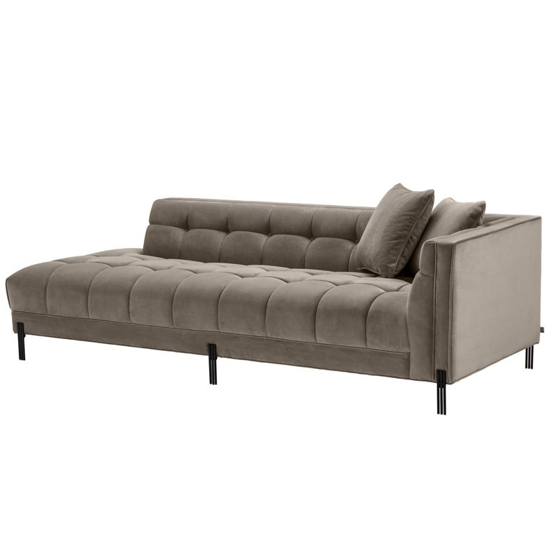 Кушетка Eichholtz Lounge Sofa Sienna Right greige Бежево-серый Темная бронза в Ульяновске | Loft Concept 