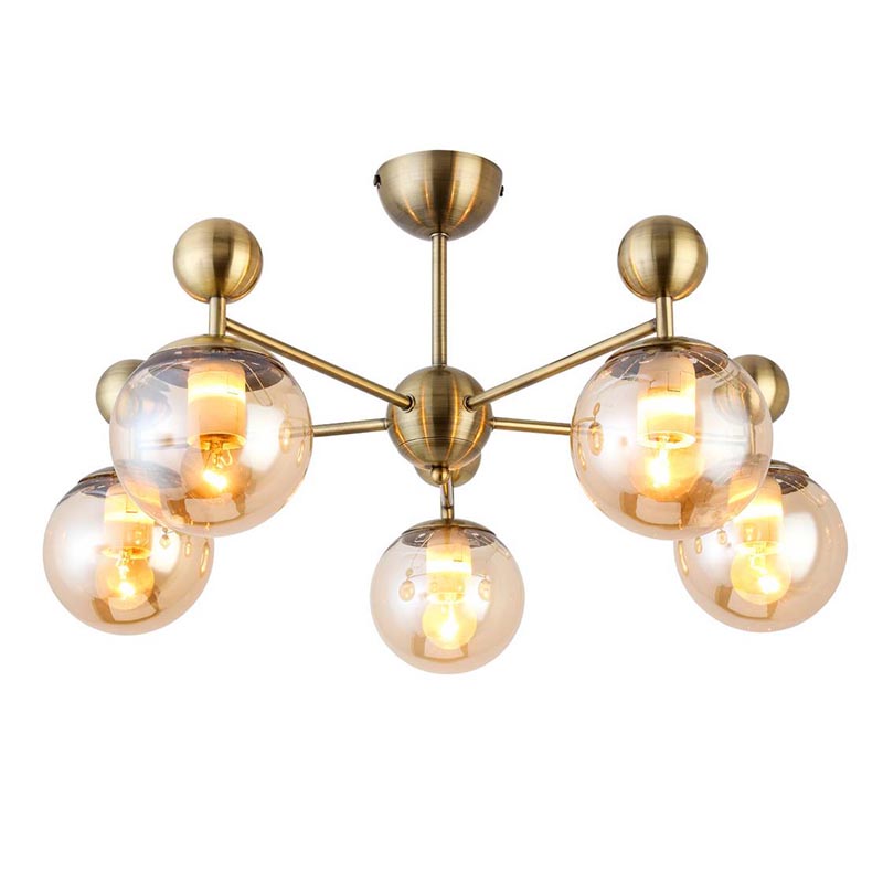 Потолочная люстра Demian Bronze Chandelier Бронза Янтарный в Ульяновске | Loft Concept 