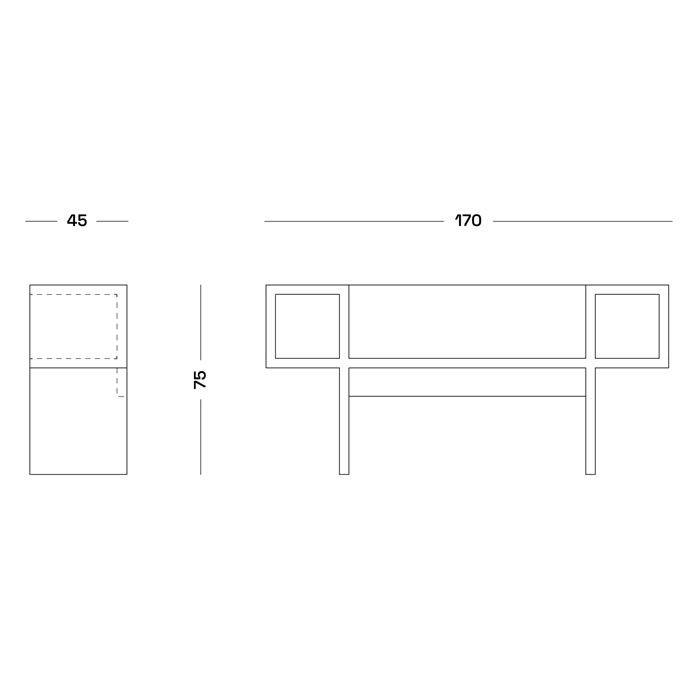 Дизайнерская разноцветная скамья Poltronova Canton Bench в Ульяновске