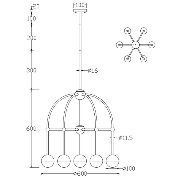 Люстра Heidy Chrome Chandelier 7 в Ульяновске