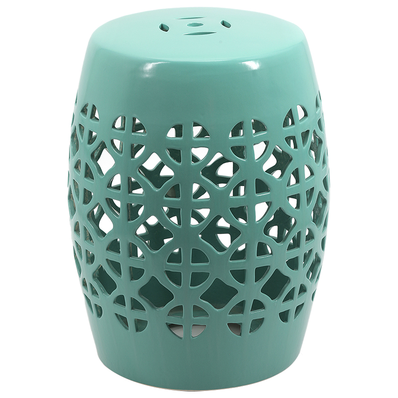 Керамический табурет Geometric Circles Garden Stool - Light Blue Бирюзовый в Ульяновске | Loft Concept 